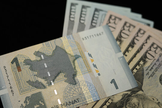 American dollar and Azerbaijani manat in one place