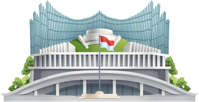 Nusantara Capital City Government Building Illustration