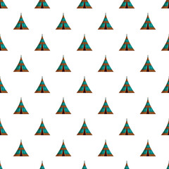 Wigwam tents creating a repeating design on a white background © nsit0108