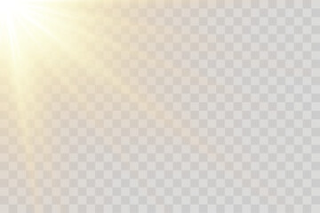 Fototapeta premium Png transparent sunlight special lens flare light effect for creative digital artwork design.