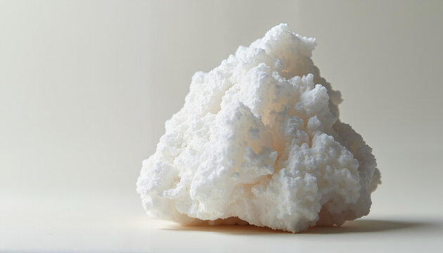 Natural sea salt rock on light background showcasing coarse texture and mineral richness. Sea salt rock features unique crystalline structure and purity ideal for culinary applications.