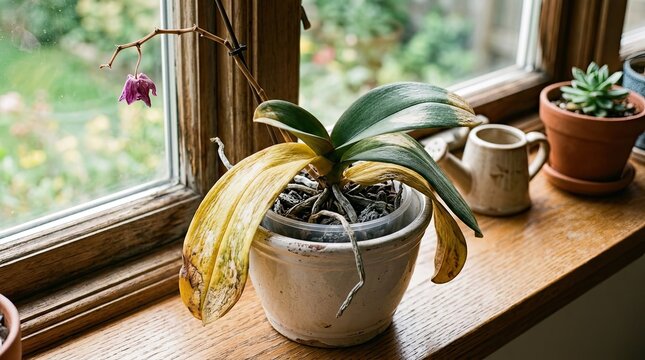 flower pot on the windowsill