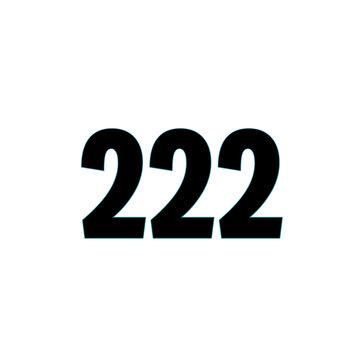 Number 222 in bold black text on white background