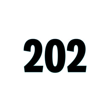 Number 202 in bold black font on white background