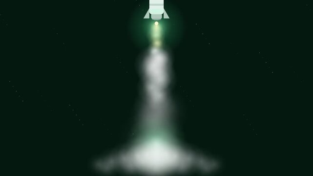 Dark Mint Medium Rocket Launch Animation Seamless Loop
