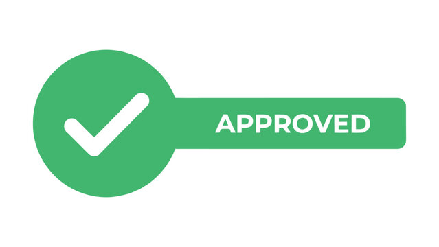 Green approved checkmark symbol for confirmation  vector