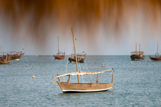 Doha, Qatar - December 14, 2025: Traditional Dhow Boat Festival Katara Beach Qatar