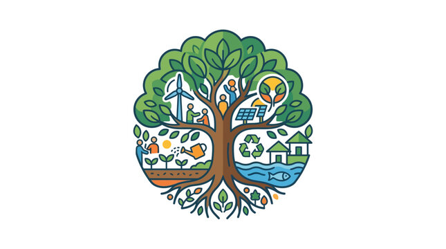 Kalpataru Utsav celebrates nature festival with eco-friendly growth and conservation efforts in a vibrant illustration
