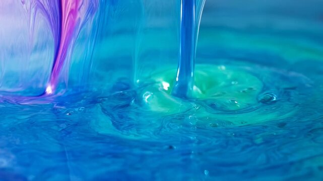 ?Mesmerizing color flow: vivid paint streams create hypnotic swirls