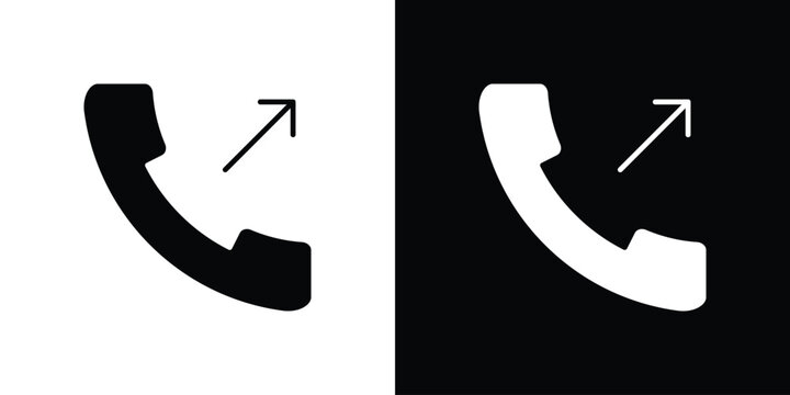Call outgoing icon silhouette pack. Flat symbols