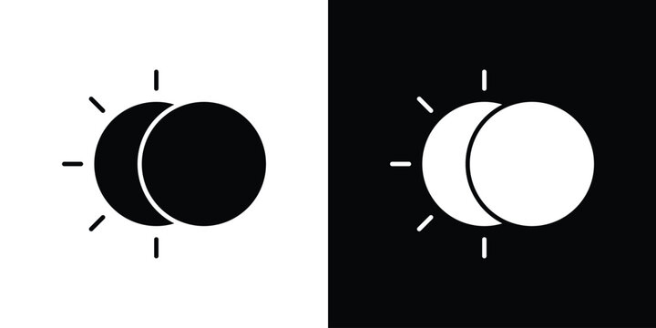 Eclipse icon silhouette pack. Flat symbols