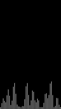 Dynamic White Vertical Audio Visualizer Loop for Social Media Stories & Reels - Transparent Alpha Channel Overlay for Mobile Podcasts & Vlogs