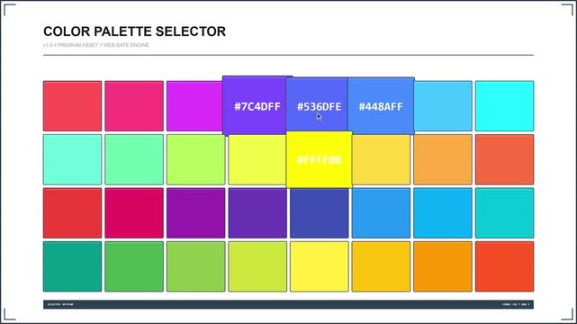 Abstract Colorful Palette Selector Animation with Dynamic Color Swatches