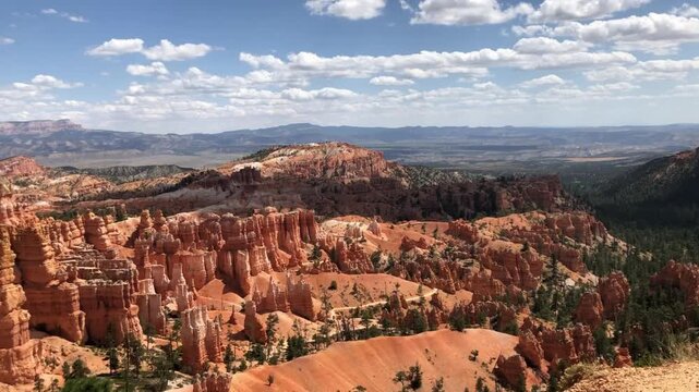 Immersive footage of Bryce Canyon National Park with dramatic rock formations and scenic desert wilderness