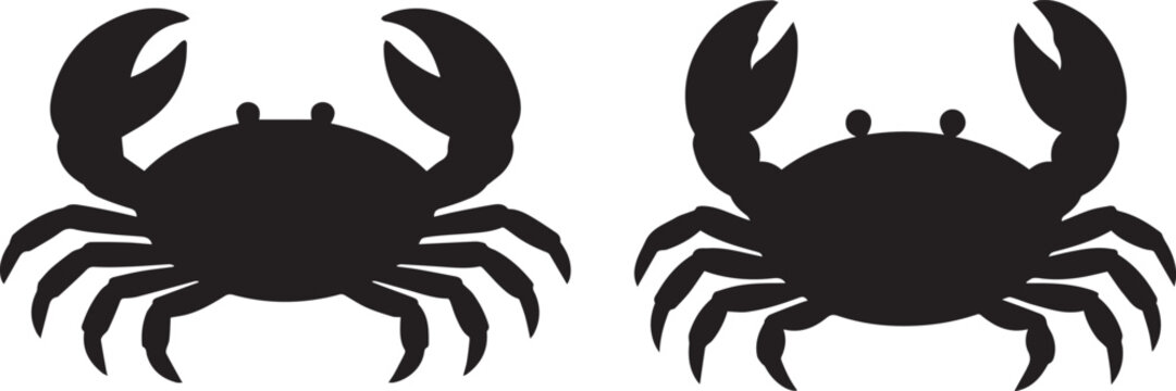 Two black crabs facing opposite directions Vector