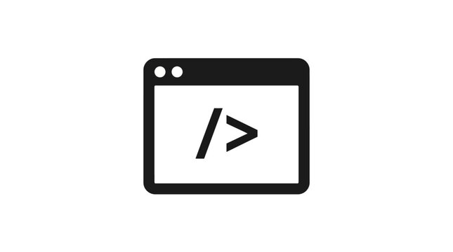 Minimalist Browser Window Icon Representing Computer Coding and Scripting