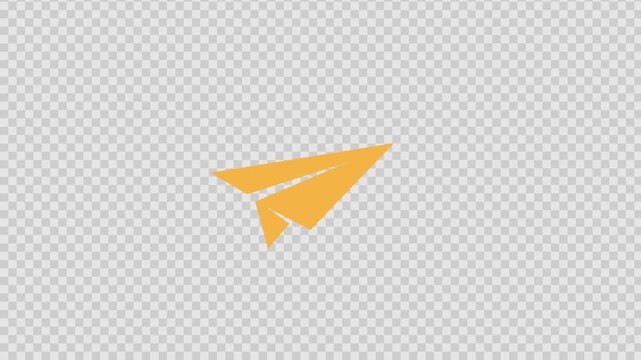 Yellow paper plane, creative origami flying
