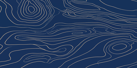 Stylized topographic contour lines pattern on navy background with topography abstract background navigation geography cartography elevation geometric minimalist landscape technical © MOHAMAD