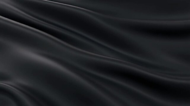 Smooth dark fabric folds with silky highlights, emphasizing elegance, depth, and flowing movement.