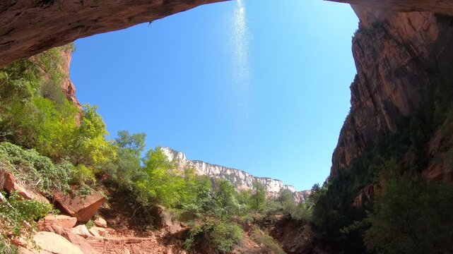 Epic travel video of Zion National Park featuring towering cliffs, scenic valleys and iconic Southwest landscapes