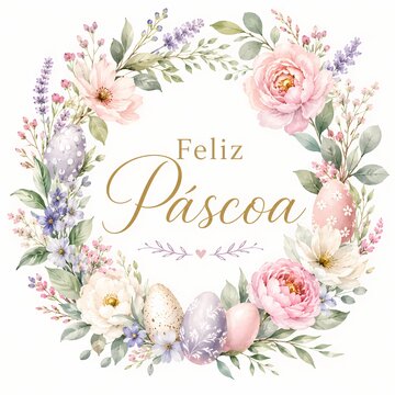 feliz p&aacute;scoa flower card