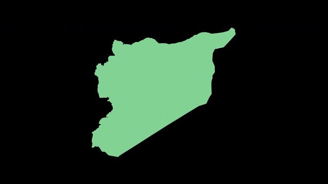 Syria green 3D map spin perfect 10 second loop black background