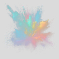 Fototapeta premium Spectacular Rainbow Powder Explosion with Colorful Dust Clouds PNG