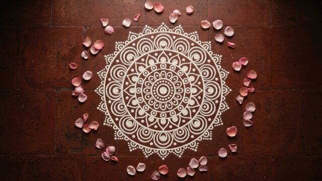 Sacred Rangoli Mandala &ndash; Guru Purnima Spiritual Background