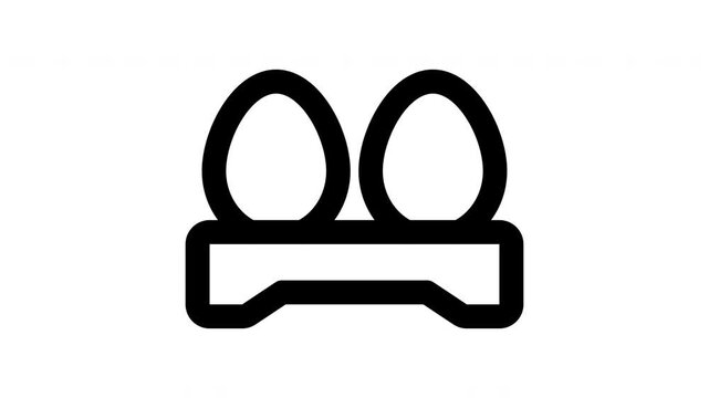 egg animated Line Icons Premium 4K, Modern Minimal Outline Motion Graphics Collection