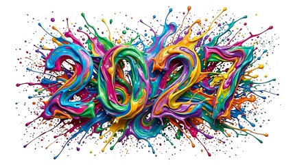 Fototapeta premium 2027 Colorful abstract swirls and lines in dynamic motion