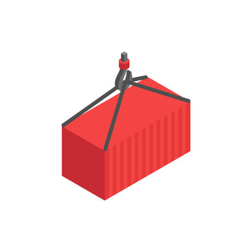 Shipping container, isometric icon. Cargo transportation and freight logistics