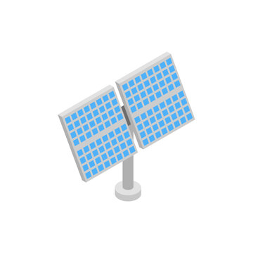 Solar panel, isometric icon. Renewable energy and photovoltaic power generation