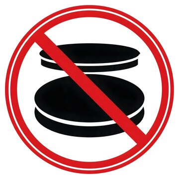 No Cash No Coins Prohibited Sign &mdash; Red Circle Slash Money Payment Forbidden Symbol