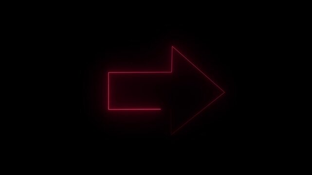 Neon arrow sign glowing light bulb icon business concept 3D vector symbol on black background design with colorful neon light illustration for direction and growth