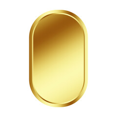 Obraz premium Golden tag label metal rounded square shape objects isolated on white background