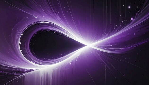Surreal Abstract Infinite Loop of Glowing Purple Light Trails and Particles, Evoking Mystery and Wonder in a Cosmic Setting