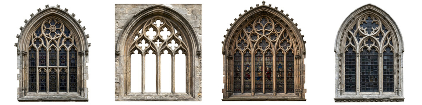 Gothic Architecture Windows: Explore Exquisite Medieval Stained Glass Designs, Stone Tracery, and Arched Church Windows for Historical and Architectural Inspiration