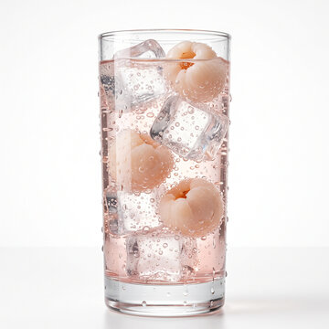 Refreshing Glass of Ice Water with Lychee Yakult