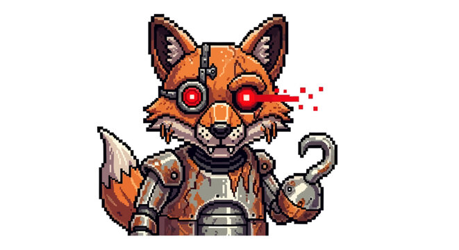 Robotic Fox with Cybernetic Enhancements and Laser Eye.