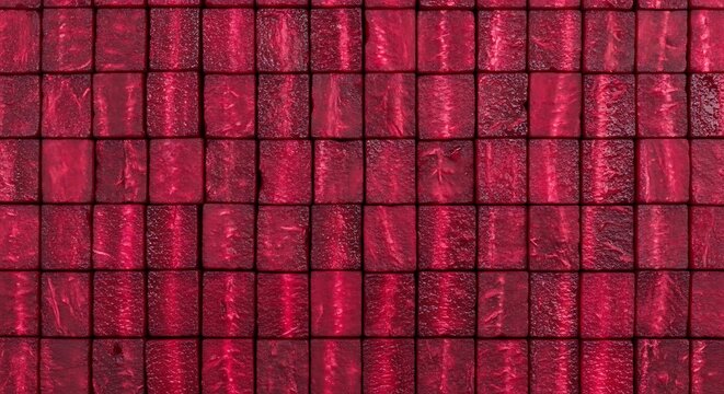 Close-up of vibrant red beet root slices forming a textured, abstract background pattern