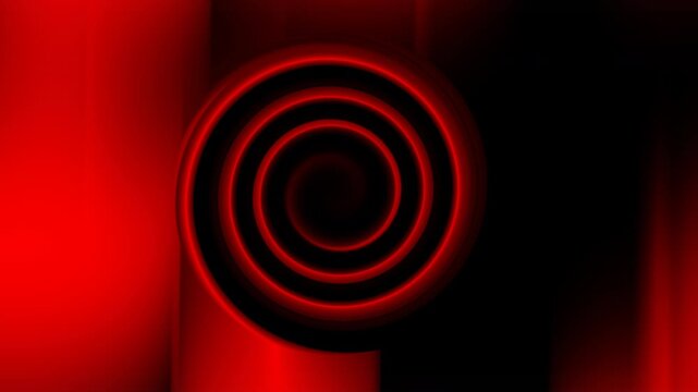 Red black round abstract spiral vortex background with bold concentric circles and dynamic modern visual depth