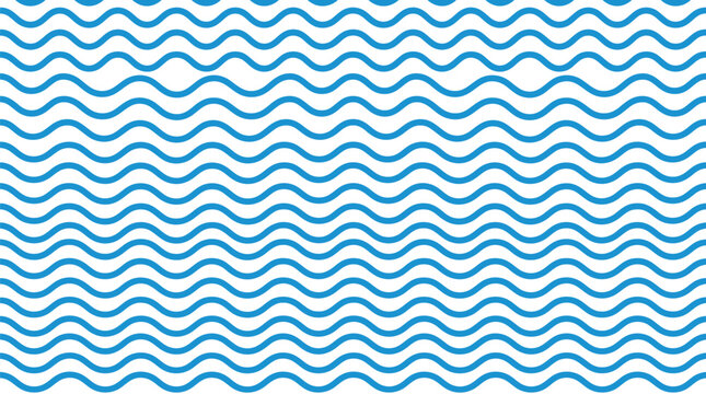 Abstract blue geometric simple line wave pattern. An element for decoration and design.Template, banner, background. Imitation of water. Wavy texture. Beautiful light line curves. Vector illustration.