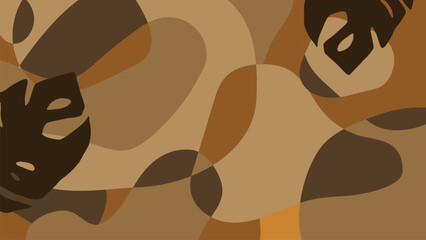 Abstract camouflage with tropical leaves desktop wallpaper vector © Rawpixel.com