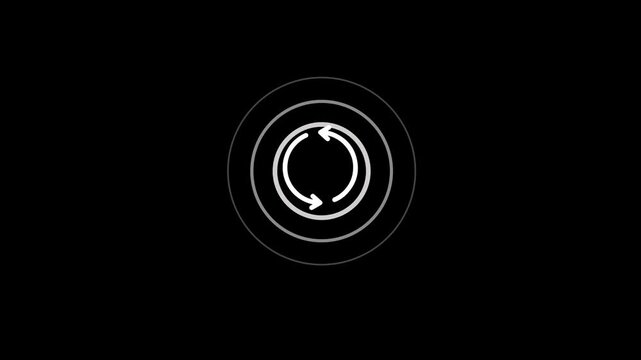 4K Process automation line animation. Workflow organization animated icon. Spinning arrows, rotating gear. Production system. Outline element on transparent background. 