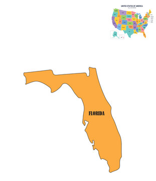 Florida State Map Vector Illustration