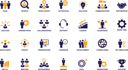 Fototapeta premium Best Candidate Icon Set, Business People Icon Set Images