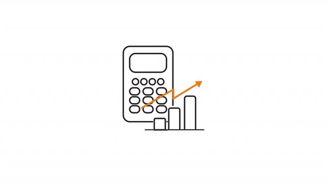 Outline animated of calculator icon symbolizing investment growth