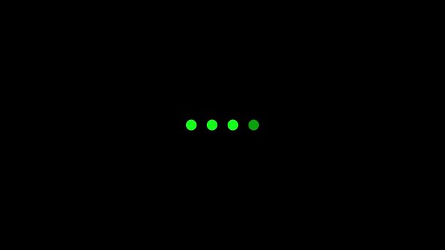 Animated 4 dots blinking . Ellipsis. Waiting process. 4 K video footage with alpha channel transparency. Website loader. Colorful loading progress icon animation for web 4 k animation..