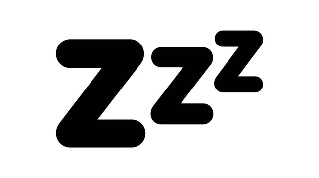 Sleepy zzz symbol for tiredness and rest.