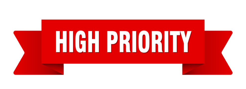 high priority ribbon isolated on transparent background. high priority ribbon